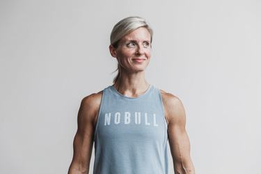 Nobull High-Neck Seasonal Colors Women's Tank Tops Blue | Australia (OT6945)